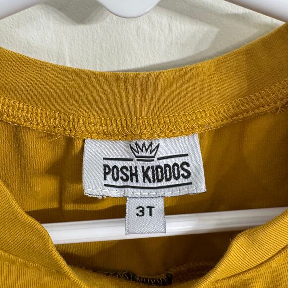 Posh Kiddos Mustard Yellow Long Sleeve Zipper Shirt Size 3T - Picture 2 of 5